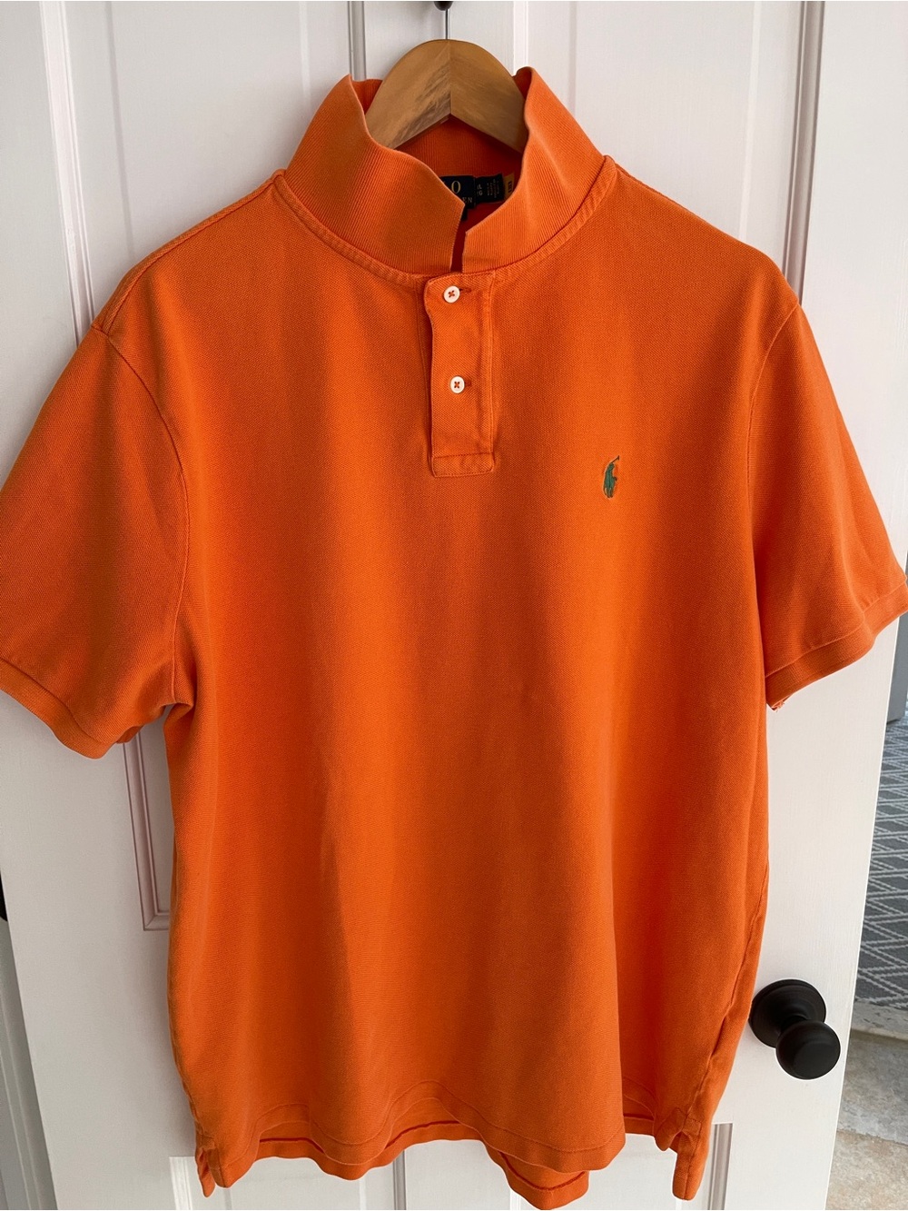 Ralph Lauren Orange Short-Sleeve Polo with Green Pony